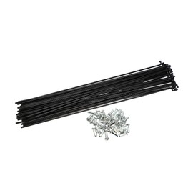 VekAuto 40 Pcs 14G J Bend 228mm Bike Bicycle Spokes with Nipples Black Auto Accessories