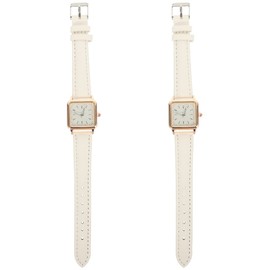 Gatuida 2pcs Stylish Wrist Watch for Women Casual Design Imitation Leather Band for Daily Wear and Special Occasions