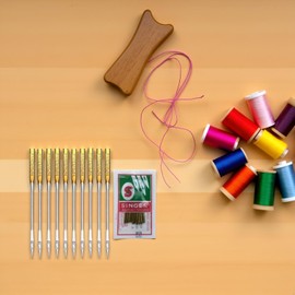 10 Pcs Sewing Machine Needles,Big Eye Universal Sewing Machine Home Sewing Macine Size 16 Sewing Notions and Supplies, Universal Sewing Machine Needles (Golden)