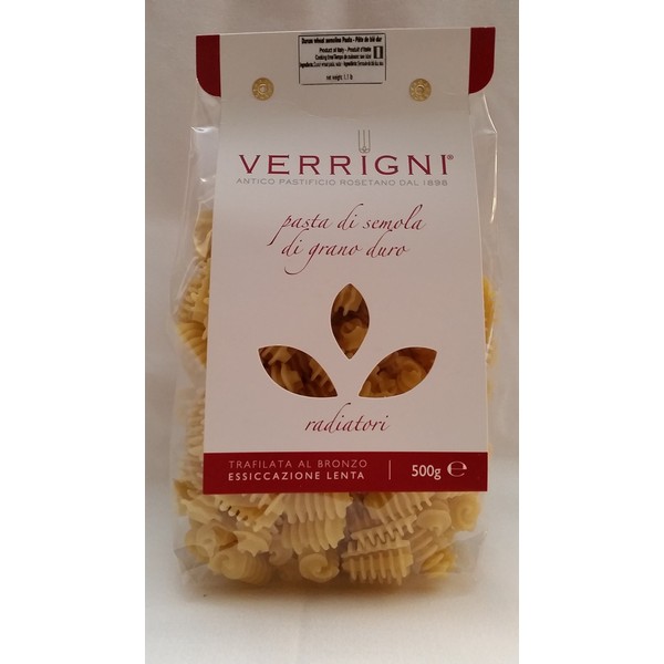 Radiatori Durum Wheat Pasta By Verrigni 4 Packs 500gr