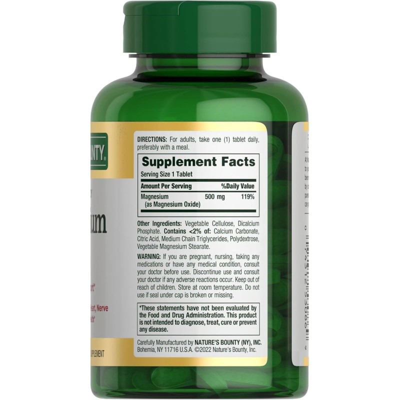 Nature’s Bounty Magnesium, Bone and Muscle Health, Whole Body Support,