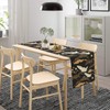 Crane Table Runner, Vintage Luxury Black Golden Asian Japanese Abstract