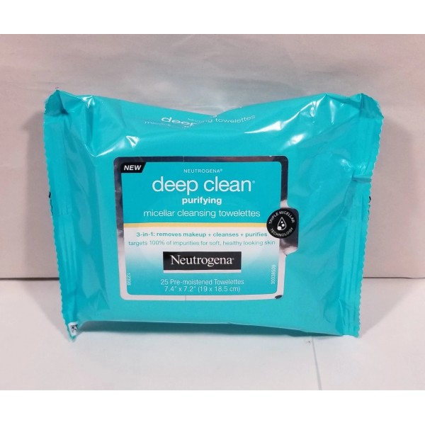 Neutrogena Deep Clean Purifying Makeup Remover Cleansing Towelettes Wipes 25