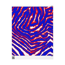 BUFFALO NY sports fan mafia throwback 716 matte finish red white & blue zebra stripe gift wrap WRAPPING PAPER 30" x36" Roll