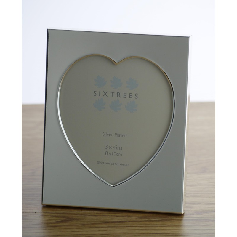 Sixtrees Romeo Heart Shaped silver plated photo frame for a