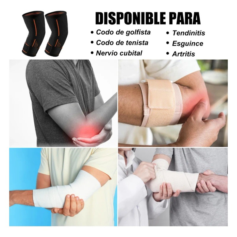 2 Coderas Compresión Deportiva Ortopédica Tenis Gym Crossfit