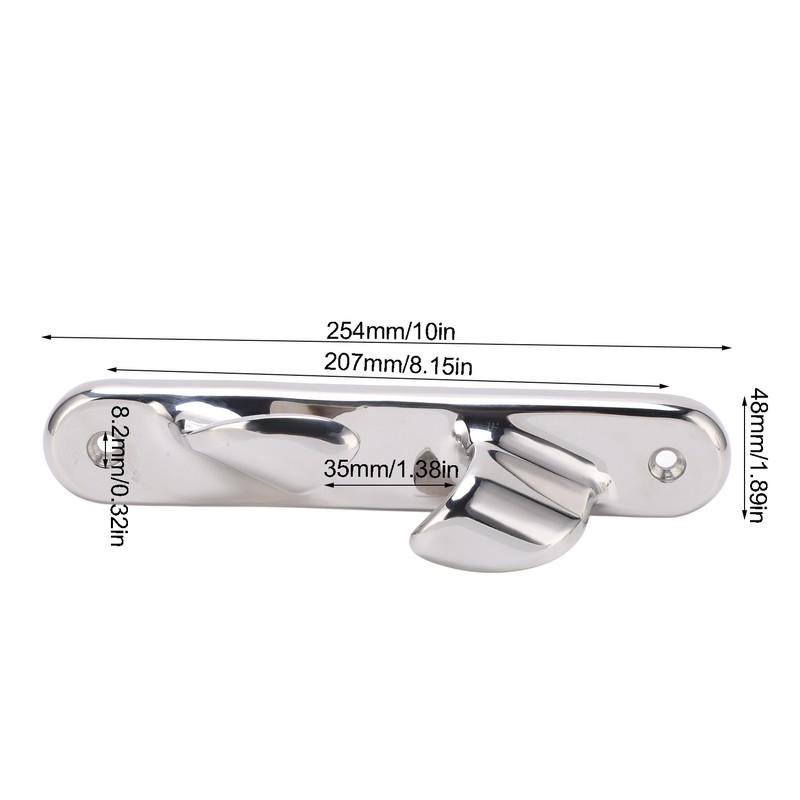 10in Bow Cleat 316 Stainless Steel Polished Mirror Finish Anchoring