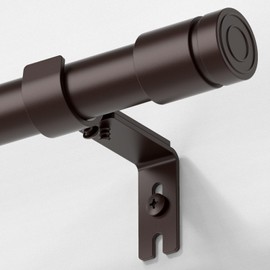 Kuianroll Heavy Duty Curtain Rods for Windows 66 to 120 Inch(2.5-10ft), 1 inch Diameter Long Curtain Rod with Brackets,Adjustable Bronze Curtain Rod for Living room,Bedroom(Bronze,30" to 120")