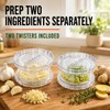 Garlic Chopper 2 Pack, Manual Garlic Twister & Mincer, Clear