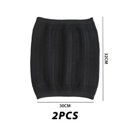 COACOM Pack of 2 Women's Thermal Waistbands, Elastic Back Support, Warm Hip Skirt, Hip Warmer, Waist Warmer, Winter Kidney Warmer Belt, Grey, Black