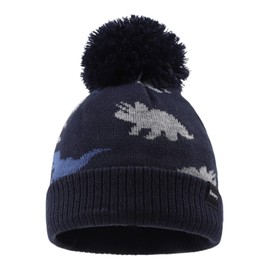 Bamery Infant Baby Winter Hat Toddler Knitted Beanie Kid Boy/Girl Acrylic Pompom Beanies 0-10 Years Old (6-36 Months, Dinosaur Navy)