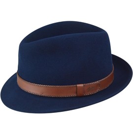 Bailey of Hollywood Perry Fedora Navy, Medium