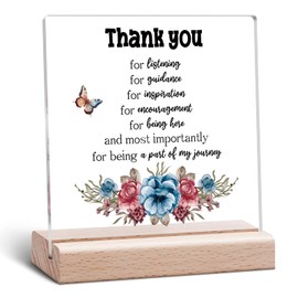 Thank You Gifts for Women Acrylic Plaque Teacher Appreciation Gifts Thank You Clear Desk Decor for Colleague Boss Manager Nurse Leaving Present for Colleague Leader Acrylic Plaque With Wooden Stand