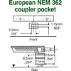 HO NEM 362 Coupler, 11/32" Center (2pr)