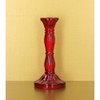 Gisela Graham Red Glass Moulded Candlestick (Large)