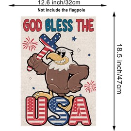 Patriotic 4th of July Garden Flag Funny Retro Eagal Vertical Burlap Double Sided Patriotic USA Flag for Yard Lawn Outdoor Decor Memorial Day Independence Day 12x18 Inch