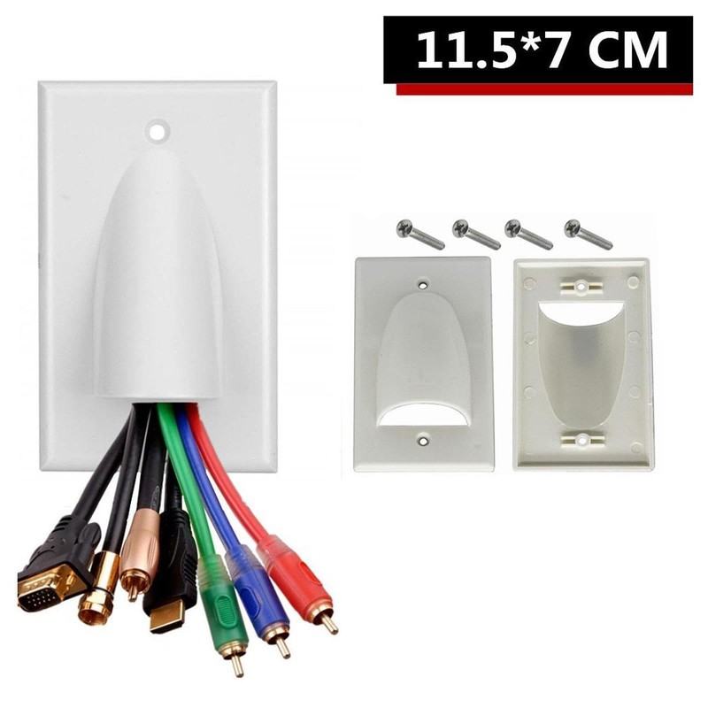 Qianly Cable Pass Through Wall Plate DIY Home Audio Accessories