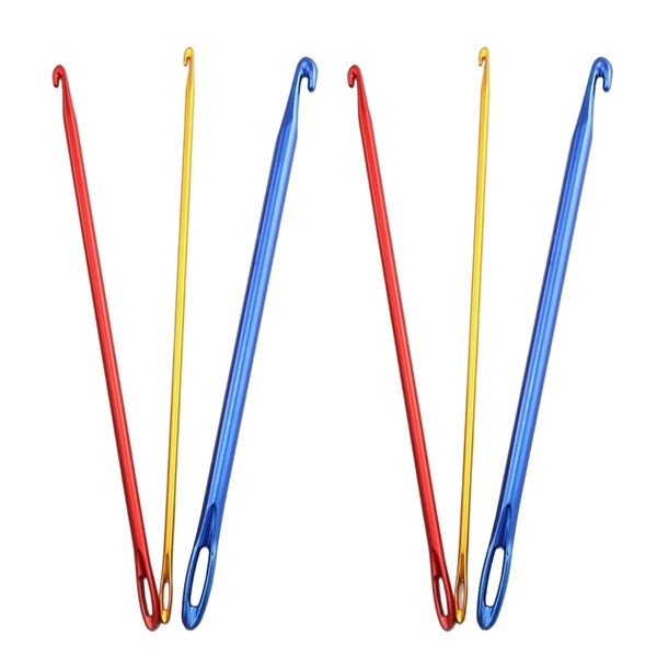 Zuoyou 6PCS Aluminum Tunisian Afghan Crochet Hook DIY Knitting Needles