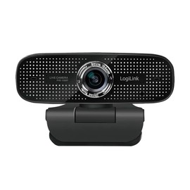 LogiLink UA0378 - Conference HD USB Webcam, 100° Wide Angle Lens, Dual Noise Cancelling Microphone with Manual Focus for Video Conferencing & Live Streaming, Black