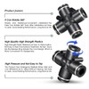 TAILONZ PNEUMATIC 4 Way 1/4 Inch OD Straight Push Fittings