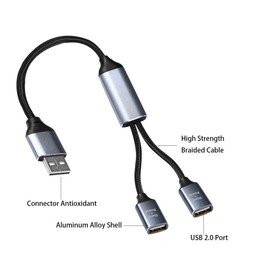 belipro USB 3.0 Splitter Y Cable 3Ft, USB 1 Male to 2 Female Connector, Data and Charger Power Splitter Adapter for Mac, Laptop, Printer, and More USB-Enabled Devices.Black