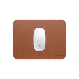 SATECHI Alfombrilla de ratón de Piel Vegana, ergonómica, Reversible, Resistente a arañazos y al Agua, fácil de Limpiar, para Oficina y hogar, 25,4 cm x 19,1 cm x 0,36 cm - Marrón