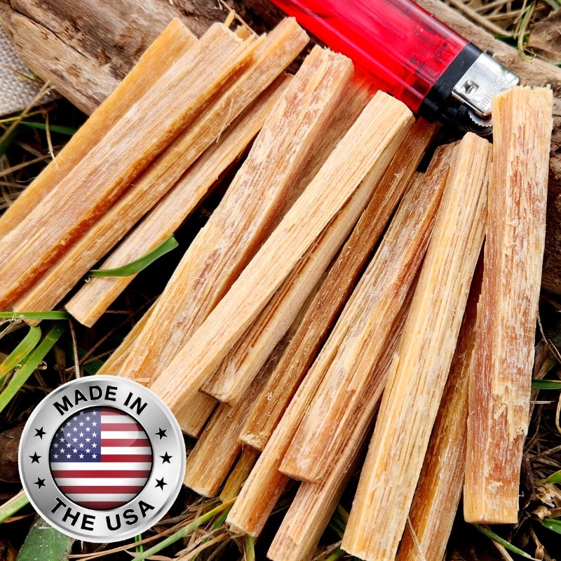 Bushcraft Fire Starting Firestarting Preparedness 2 PACK Fatwood Free Shipping