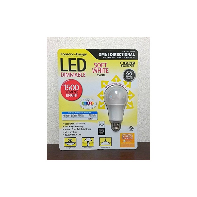Feit Electric LED Dimmable Omni Directional Light Bulb Soft White