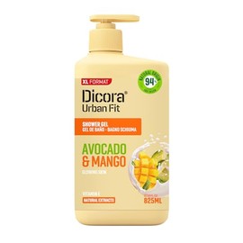 Dicora Urban Fit Gel de Ducha Nutritivo - Gel de Baño Extra Hidratante para Mujeres y Hombres - Protección de la Piel - Aguacate y Mango - 825 ml