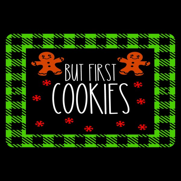 4yougifts Gingerbread Joy: But First, Cookies! - Green Plaid Edition