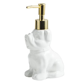 Cute Soap Dispenser Bathroom, Dog-Shaped Design, Ceramic Hand Soap Dispenser Bottle with Pump (White)
