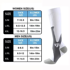 JIRFZUY Compression Socks 2 Pairs Support Socks Knee High Athletic Socks for Running, Cycling, Fitness, Circulation (Nylon Wire XXL, Pink+White)