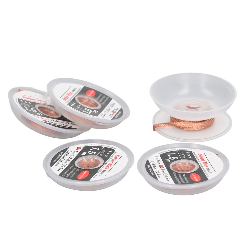 5PCS Solder Wick Red Copper Anti Oxidation Corrosion Resistance Desoldering