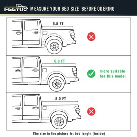 FeeTUO Soft Roll-Up Tonneau Cover Truck Bed for 2007-2025 Silverado/Sierra 1500 & 2007-2019 2500 3500HD 6.6FT/78.9inch |Not for CarbonPro Bed|