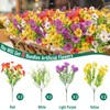 WOHSEROM 8 Bundles Artificial Violet Flowers Outdoor Indoor, UV Resistant