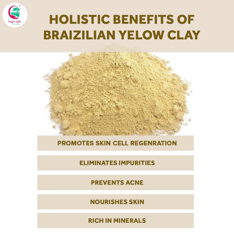 Brazilian Yellow Clay 10 oz | 100% Natural Clay Powdered