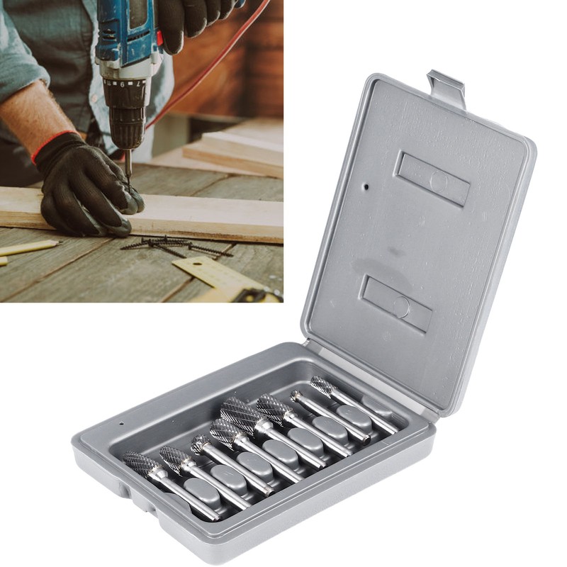8PCS Set Stone Carving Set Tungsten Steel Rotary Polishing Rotary