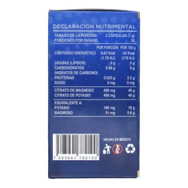 Citrato De Magnesio Y Potasio Joy Natura 60 Cápsulas Vegano Sin Sabor
