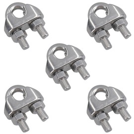 8mm Wire Rope/Cable Grip/Clamp Stainless Steel 316 Marine Grade 5 Pack
