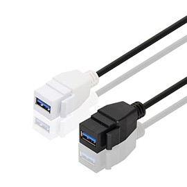 RiteAV - Keystone Cable USB 3.0 Type A to USB A Female to Female Adapter 5A for Wall Plate Outlet dongle