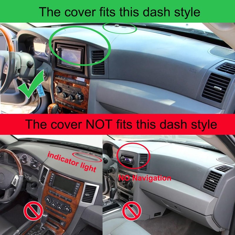 Dash Cover Mat Custom Fit for Jeep Grand Cherokee with