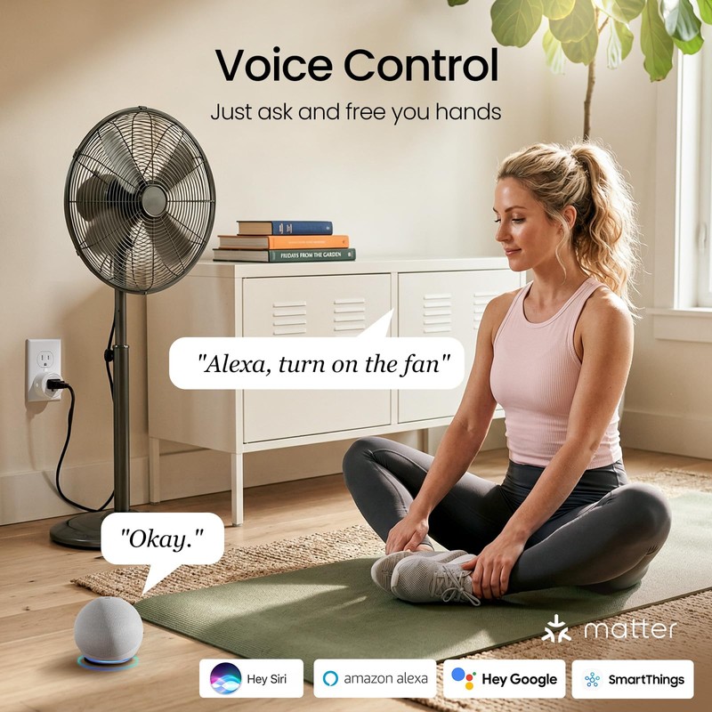 GHome Smart Plug Matter 15A, WiFi Smart Plugs Compatible with