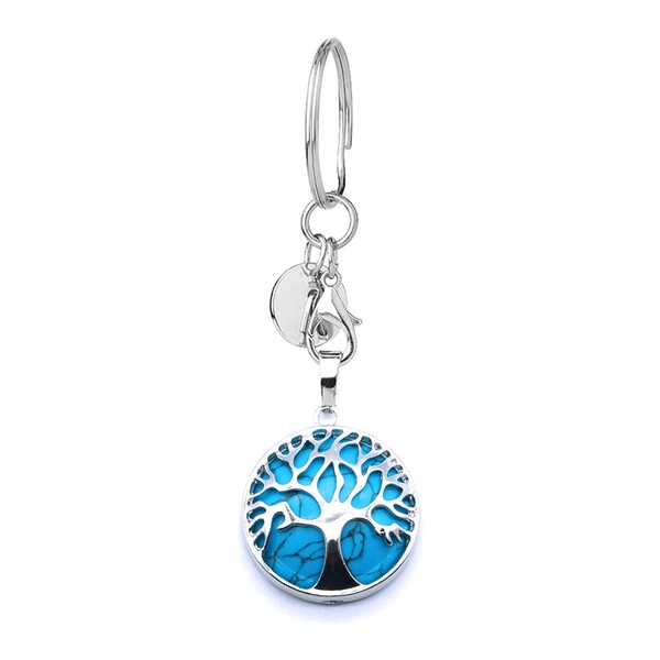 Jxuzh Tree of Life Key Ring Gemstone Key Ring Tree