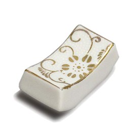 Kyuyaki Chopsticks Rest White Grain Long Square