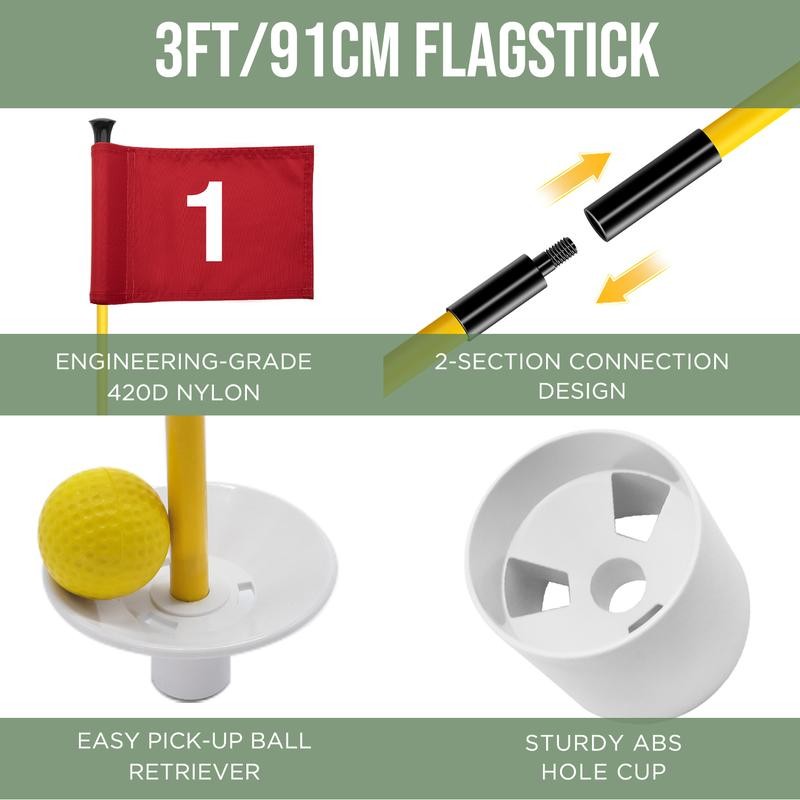 KINGTOP Mini Golf Flagstick for Backyard Practice Putting Green, 3ft