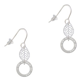 Delight Jewelry Silvertone I am a Child of God Eternity Ring Silvertone Leaf French Earrings