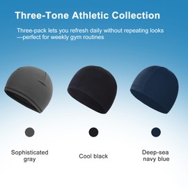 Yesimola Pack of 3 Under-Helmet Cycling Hat Summer Men's Sweat-Wicking Lightweight Helmet Cap for Men and Women for Cycling Running Baseball Motorcycle Sports