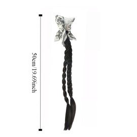 GUEDKIKL Long Braided Ponytail Extension Claw Clip Twisted Braid Ponytail Extension 20 Inch Double Braided Ponytails Hairpieces for Women Daily Wear