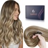 LaaVoo Nano Hair Extensions Real Human Hair Brown Nano Beads