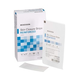 McKesson Sterile Reinforced Skin Closure Strips, 1/4" x 3", 50 Count